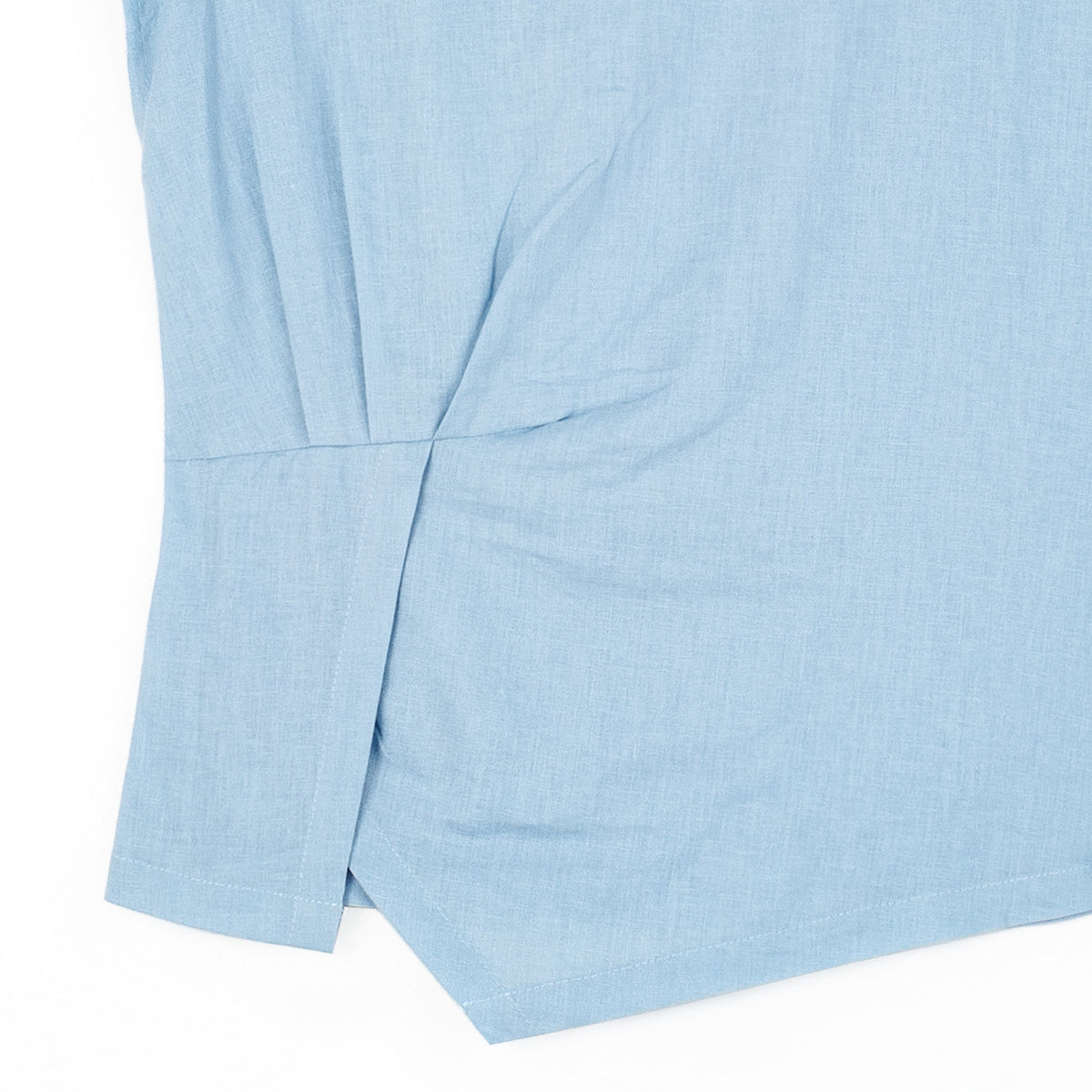 Clara Sunwoo Special Offer - Soft Cotton - Cap Sleeve Stitch Overlay Top - Powder Blue