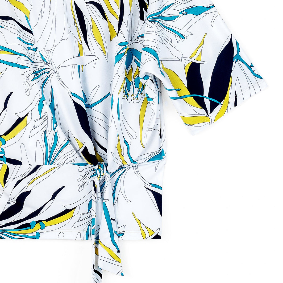 Clara Sunwoo Top Pick - Signature Side Tie Top - Floral Leaves - Final Sale