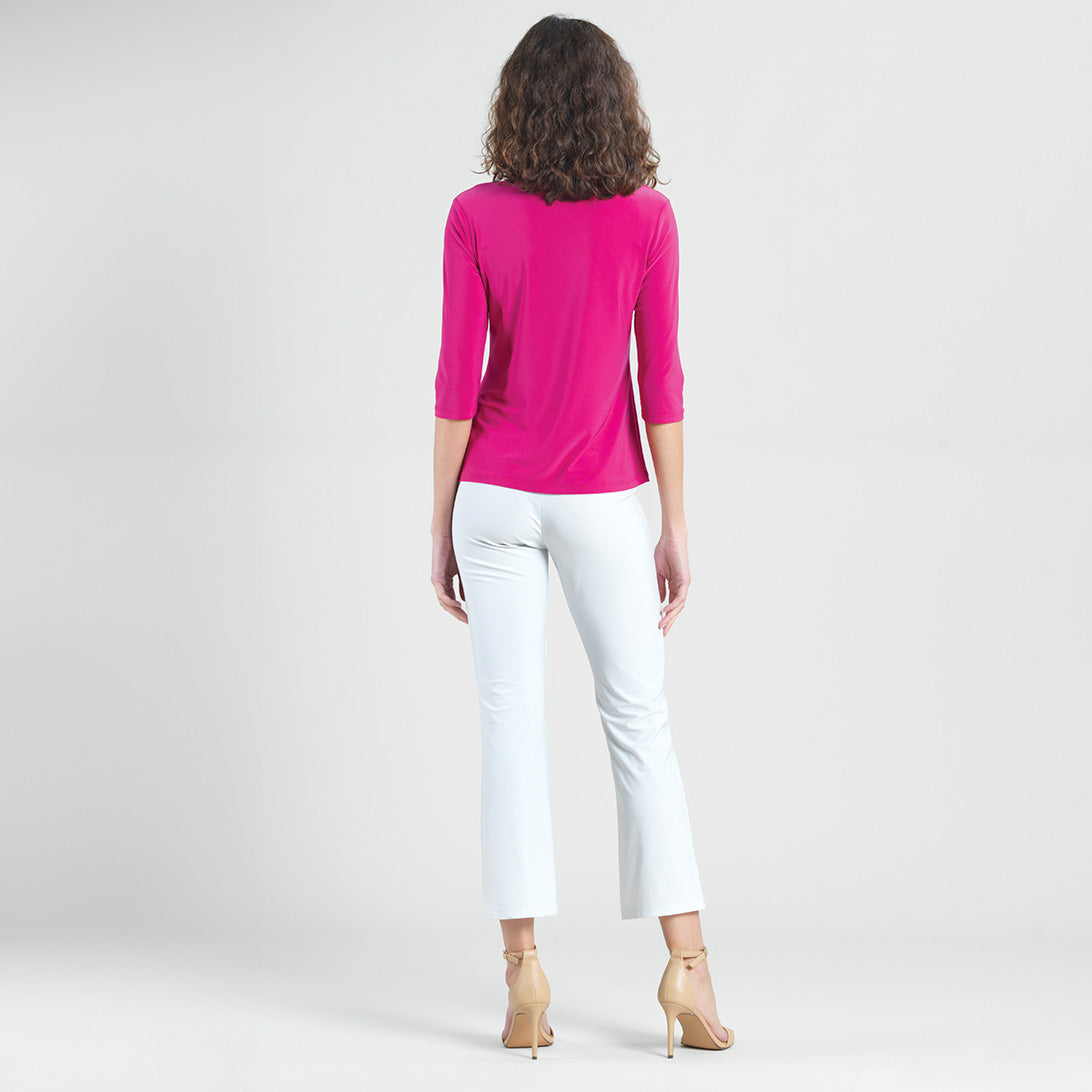 Clara Sunwoo Quality - Scoop Neck Half Sleeve Top - Hot Pink