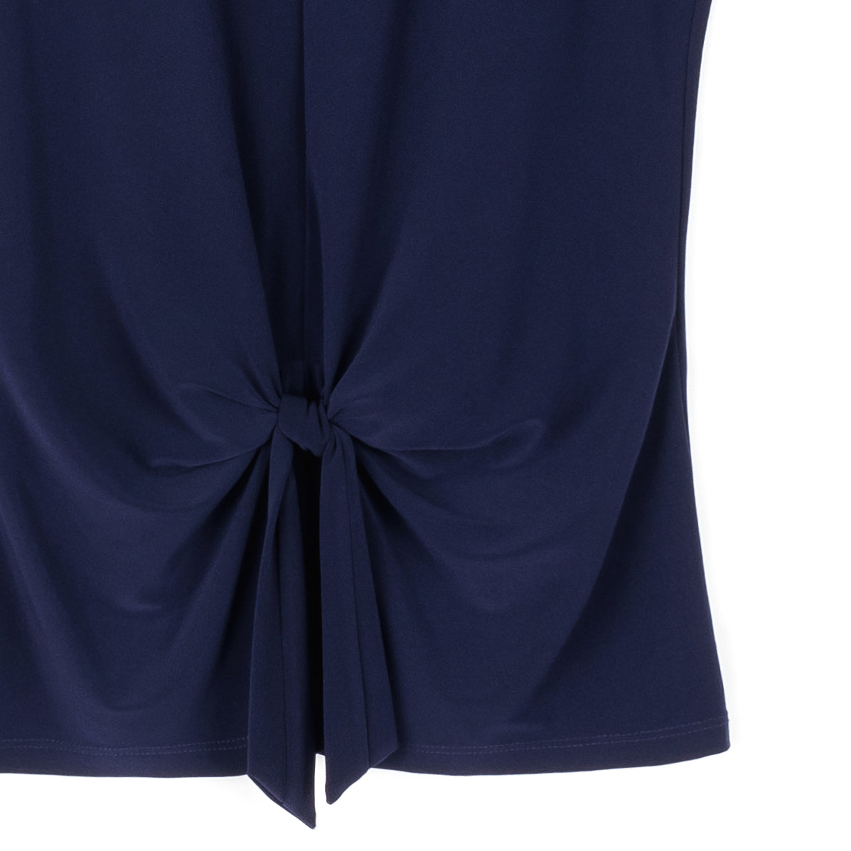 Clara Sunwoo Great Value - Sleeveless V-Neck Center Front Tie Top - Navy