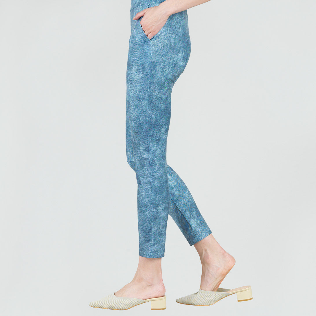 Clara Sunwoo Everyday - Liquid Leather™ - Textured Skinny Pocket Pant - Denim Print - Final Sale!