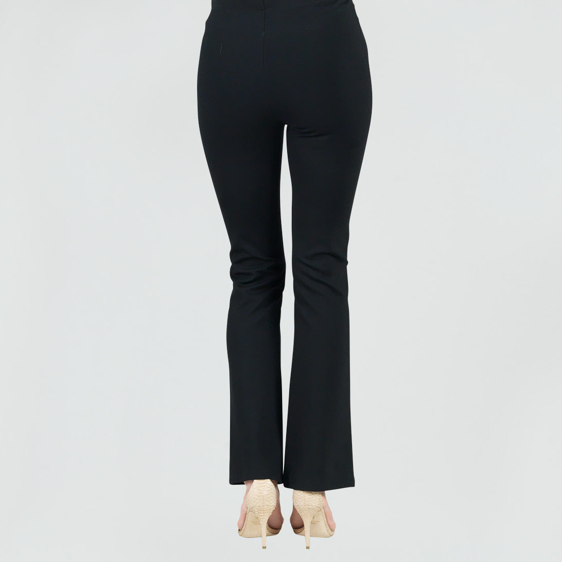 Clara Sunwoo Premium - Ponte Knit - Kick Front Slit Pant - Black