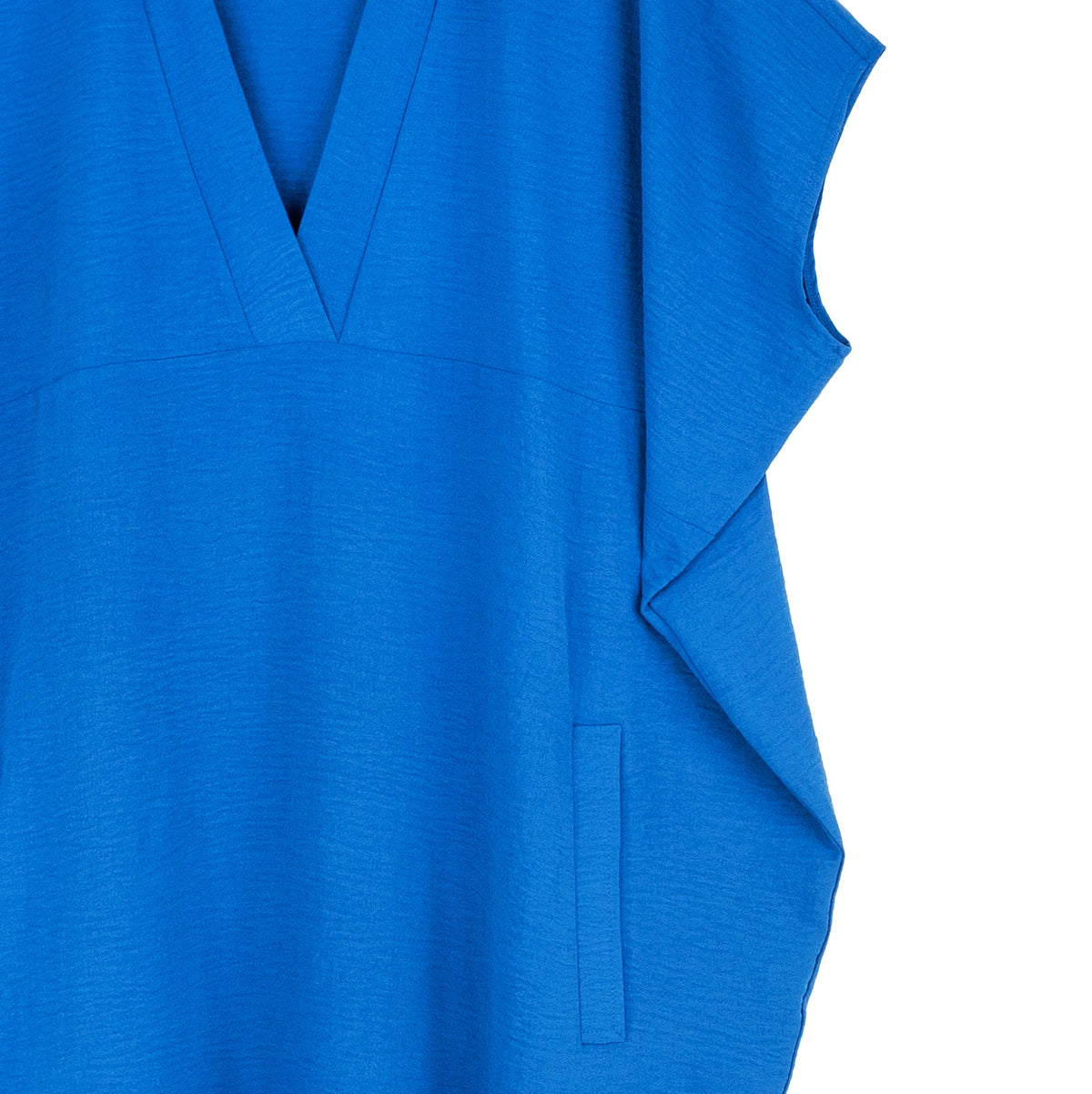 Clara Sunwoo Classic - Textured Rayon - Caftan Pocket Dress - Cobalt - Final Sale