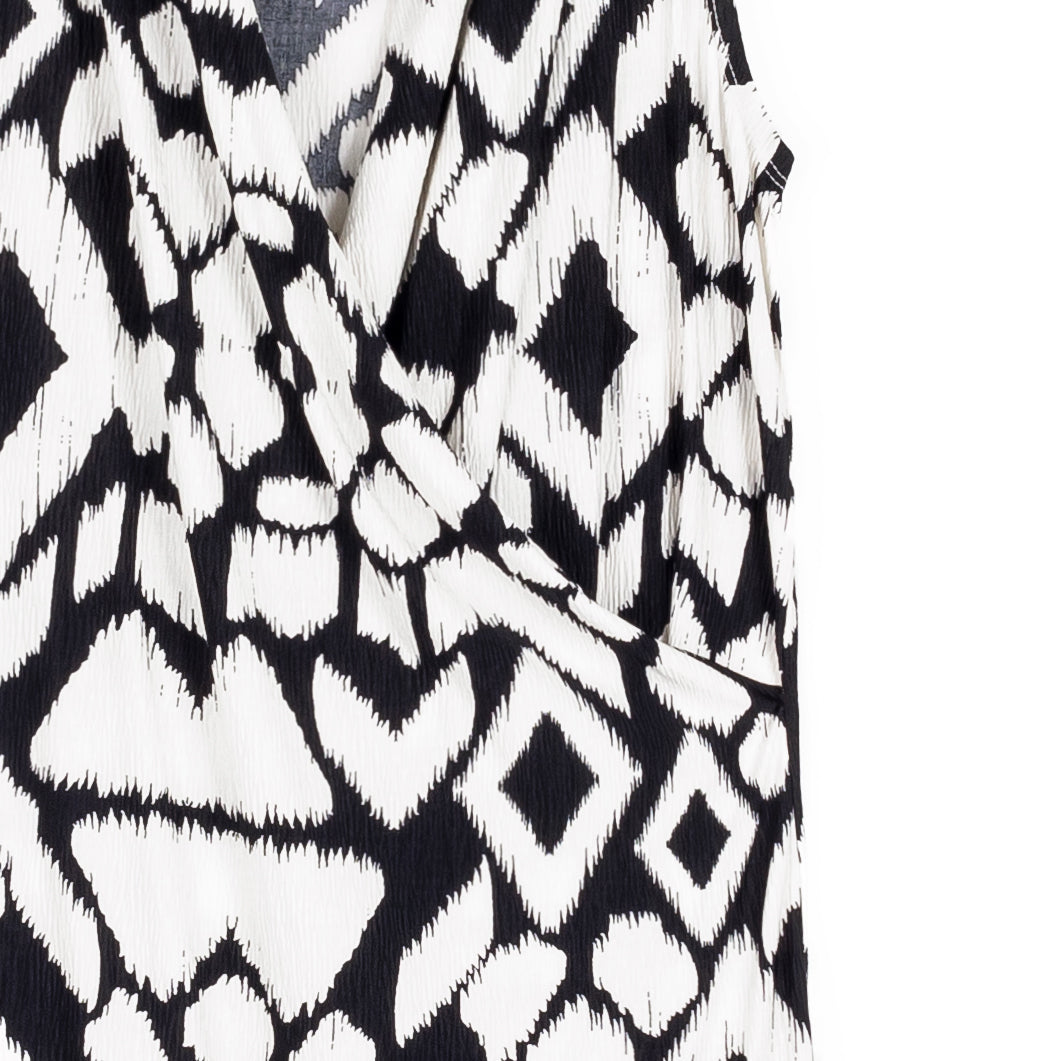 Clara Sunwoo Sale - Crinkle Pleat Knit - Crossover Tulip Hem Dress - Aztec - Final Sale!