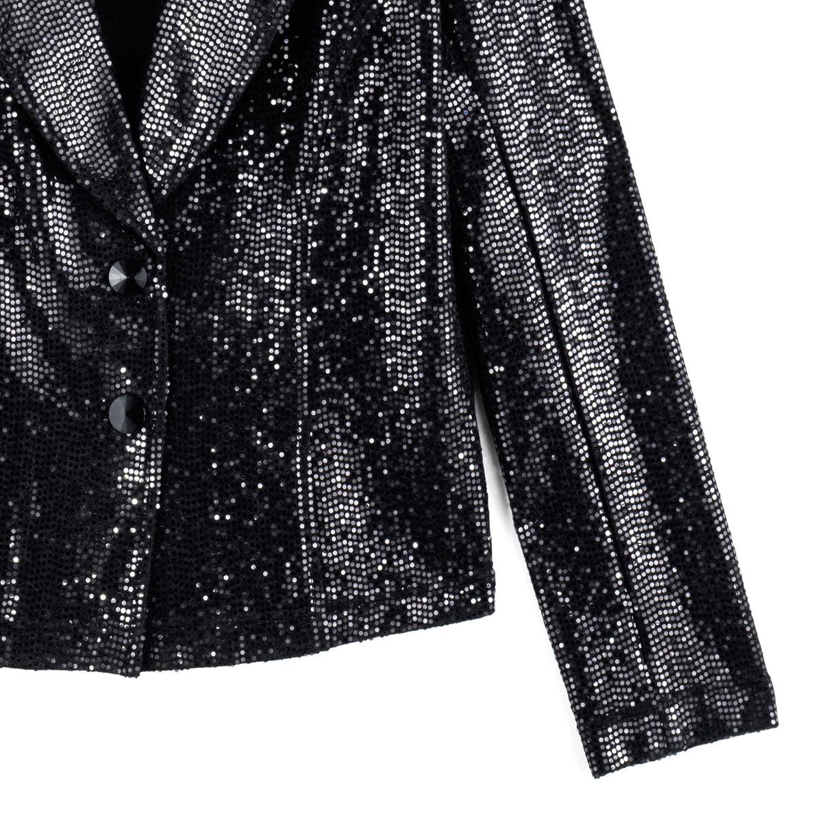 Clara Sunwoo Best Price - Sequin Knit - Modern Button Blazer - Black - Final Sale