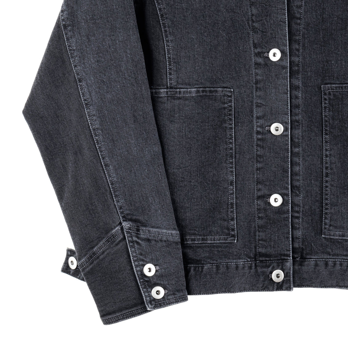 Clara Sunwoo Latest - Denim Stretch - Button Closure Pocket Jacket - Black - Final Sale!