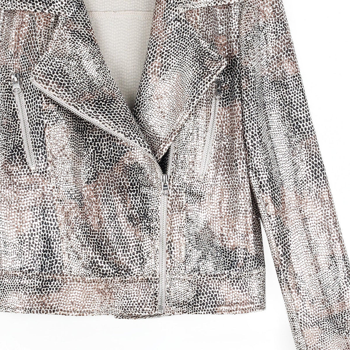 Clara Sunwoo Best Seller - Sequin Knit - Moto Waist Jacket - Champagne - Final Sale