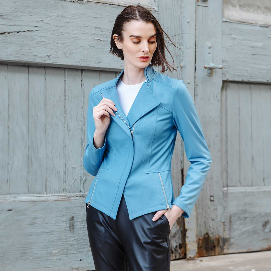 Clara Sunwoo Trending - Liquid Leather™ Signature Jacket - Sky Blue - Limited Sizes