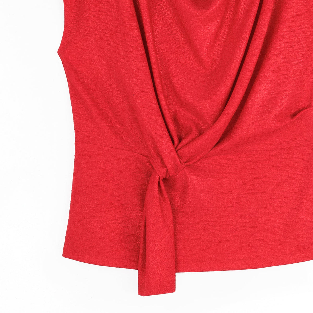 Clara Sunwoo Best Seller - Glimmer Speck - Drape Neck Loop Front Top - Red - Final Sale