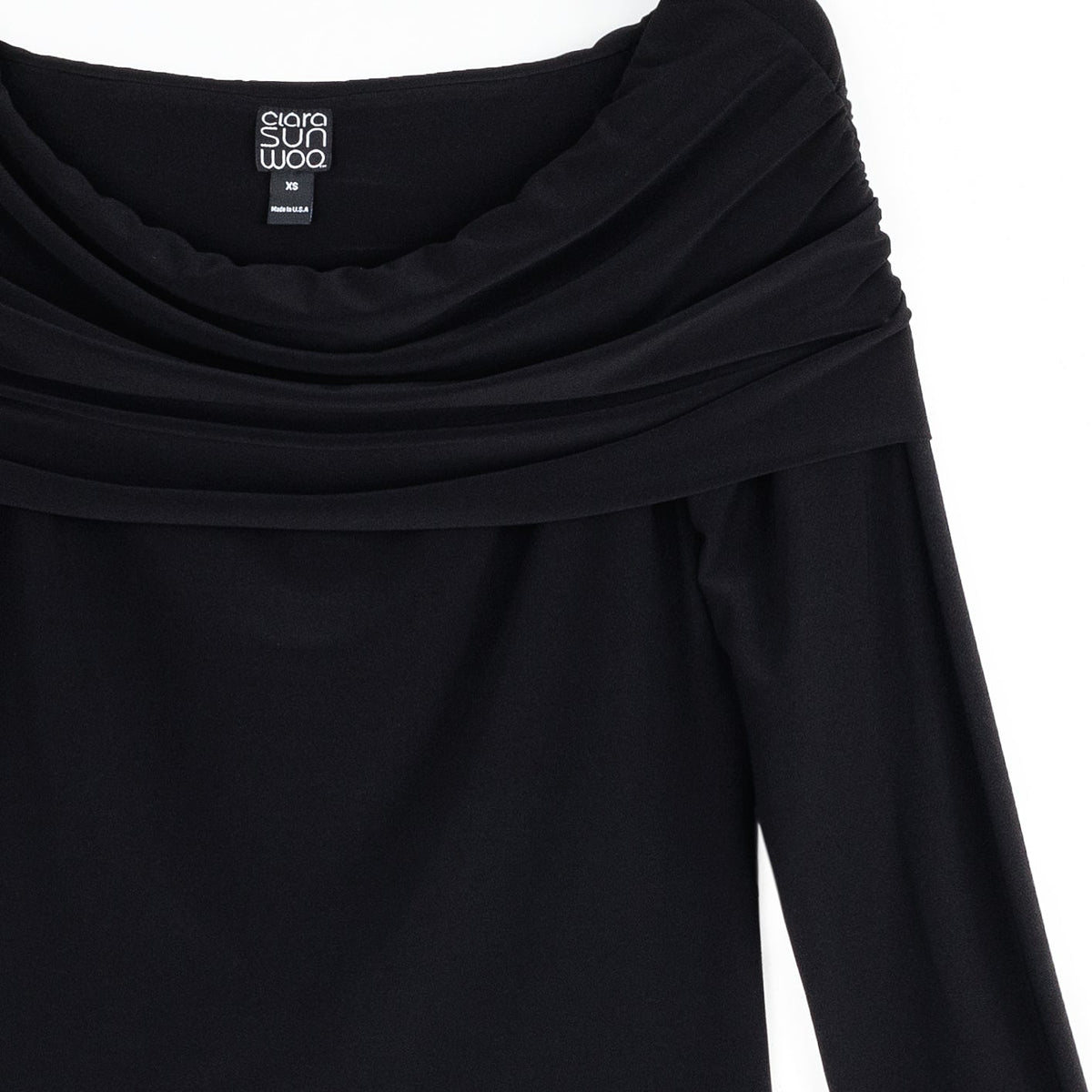 Clara Sunwoo Deals - Ruched Off-Shoulder Top - Black - Final Sale