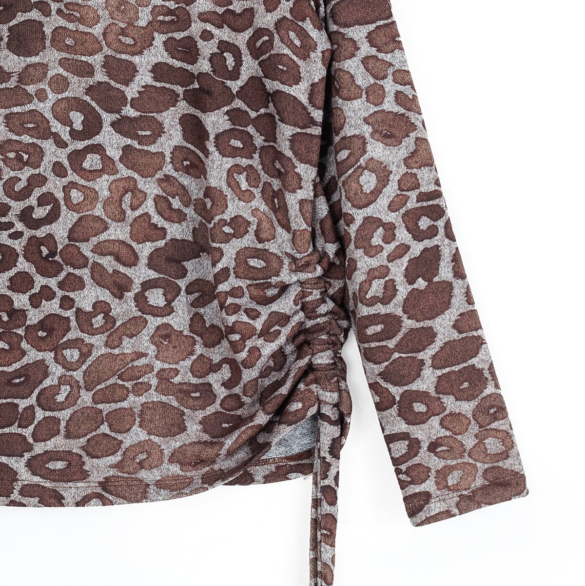Clara Sunwoo Everyday - Cozy Knit - Side Pull-Tie Sweater Top - Leopard Motif - Final Sale