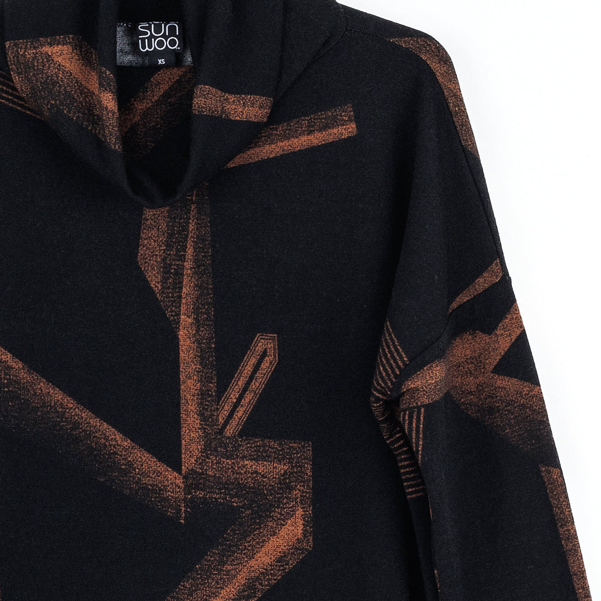 Clara Sunwoo Popular - Lightweight Cozy - Tipped Hem Sweater - Linear Geo - Final Sale