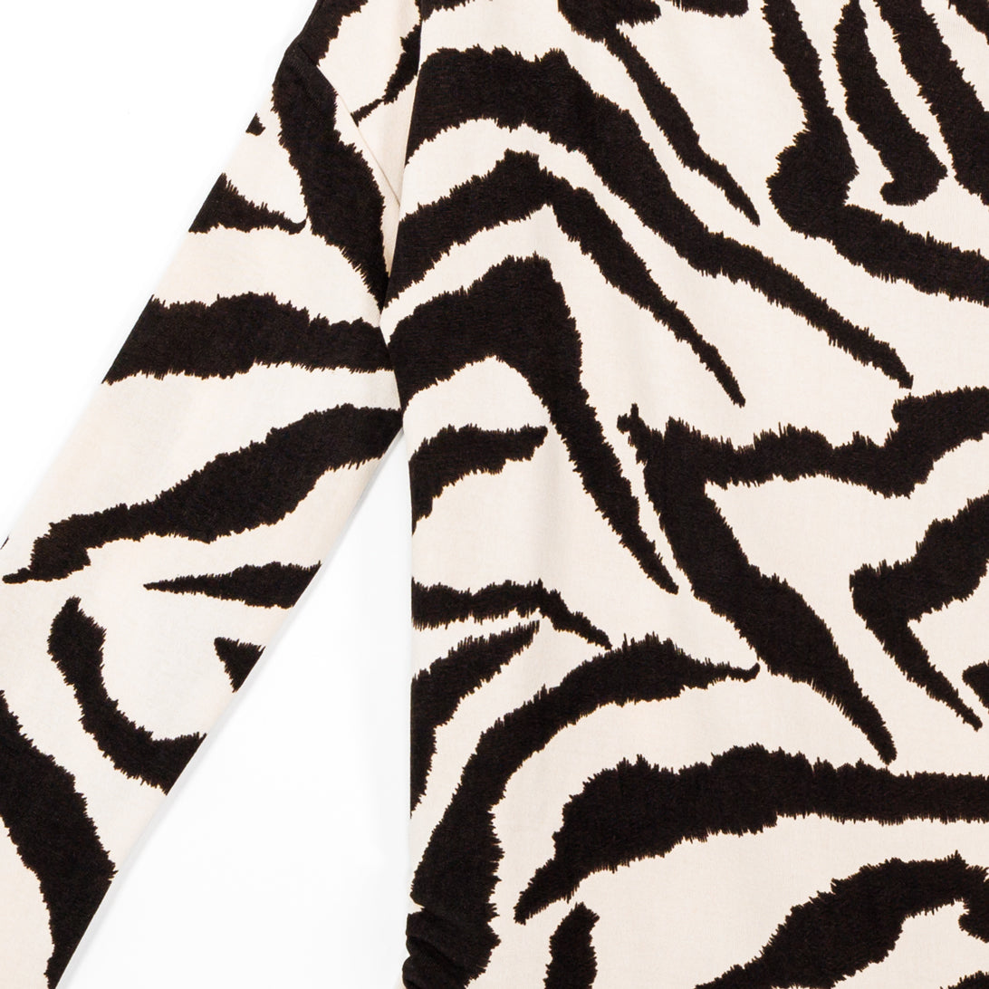 Clara Sunwoo Special Offer - Cozy Knit - Boat Neck Side Ruched Sweater - Zebra - Final Sale