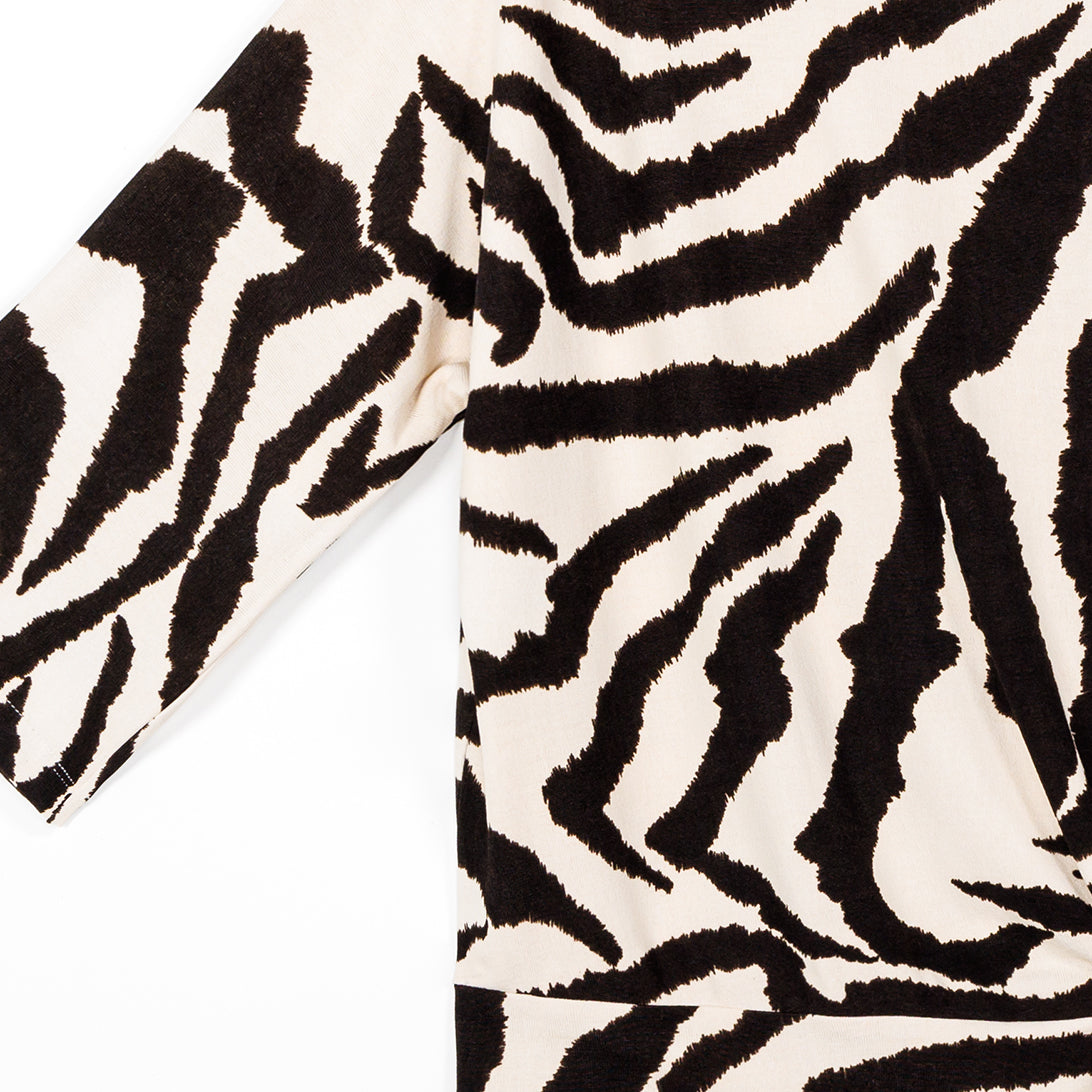 Clara Sunwoo Great Value - Cozy Knit - Side Tie Sweater Top - Zebra - Final Sale