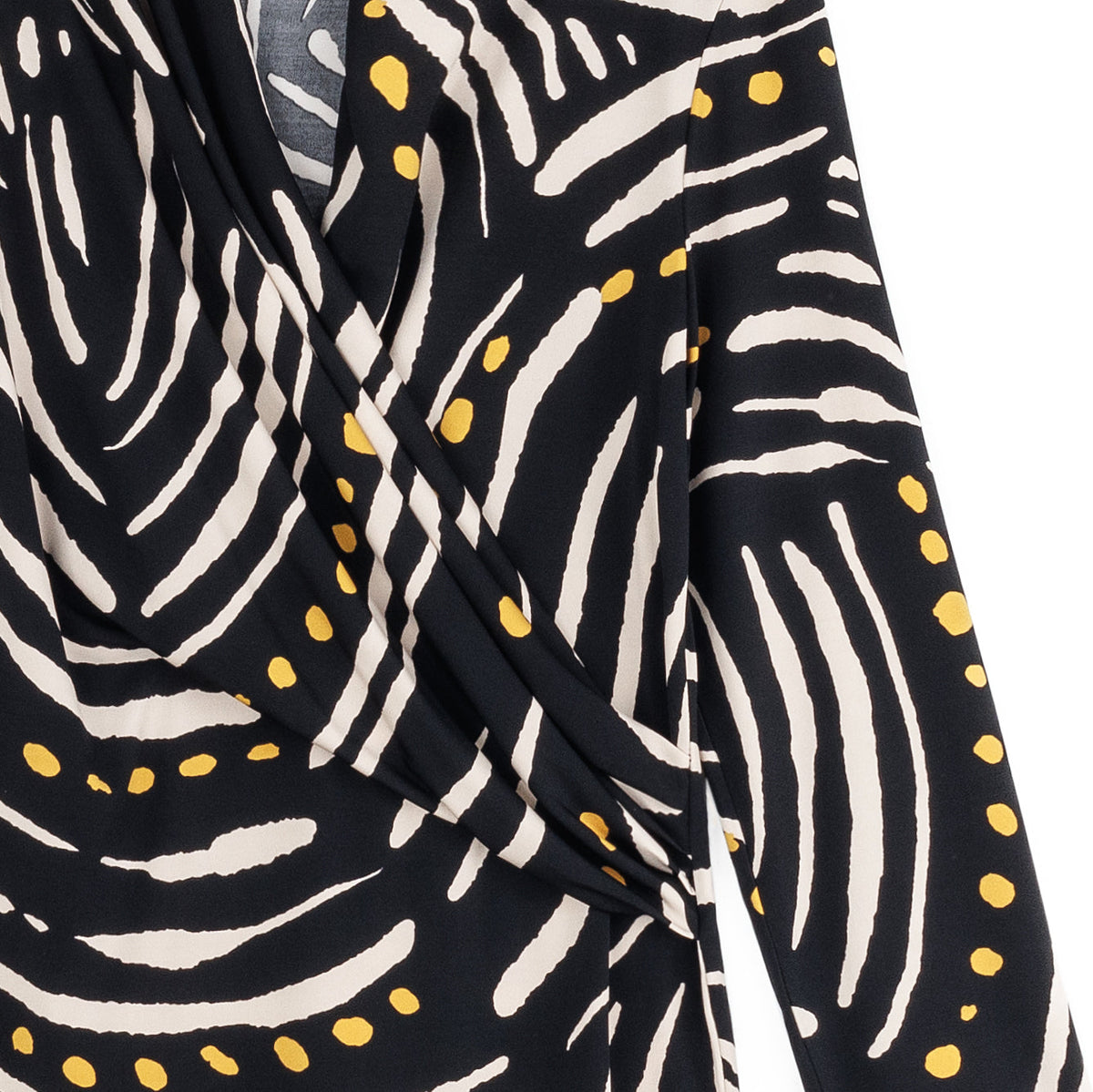 Clara Sunwoo Exclusive - V-Neck Draped Pleat Top - Dots & Stripes - Final Sale