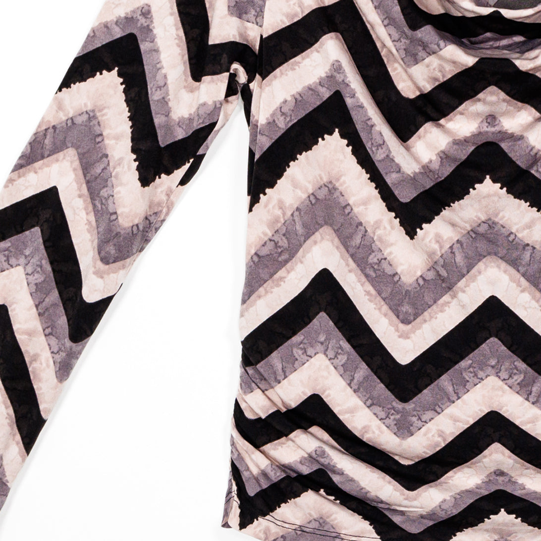 Clara Sunwoo Discount - Cowl Neck Side Ruched Top - Chevron - Final Sale!