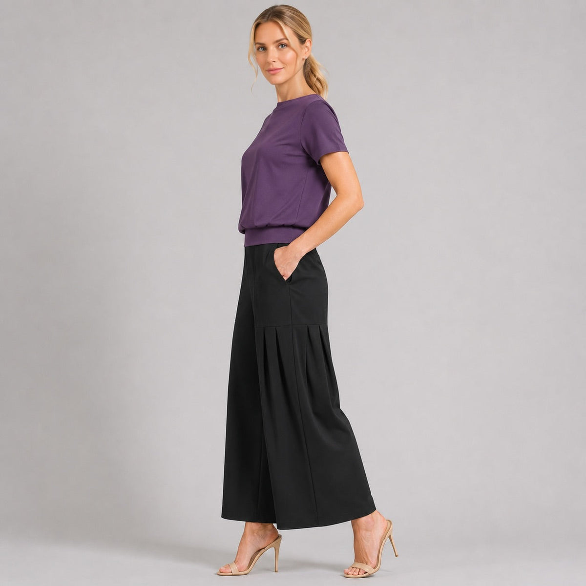 Clara Sunwoo Popular - Modal Cotton - V-Back Cut-Out Top - Plum - Final Sale
