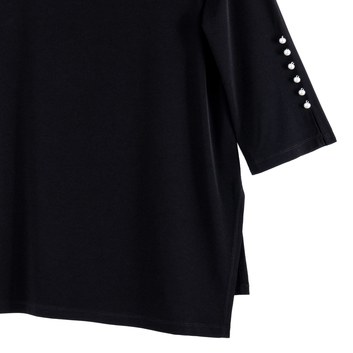 Clara Sunwoo Best Price - Pearl Cuff Asymmetrical Hi-Low Tunic - Black - Final Sale