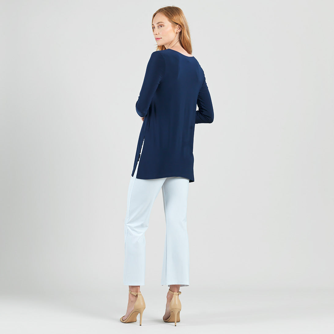 Clara Sunwoo Quality - Side Vent Kerchief Hem Tunic - Navy - Final Sale