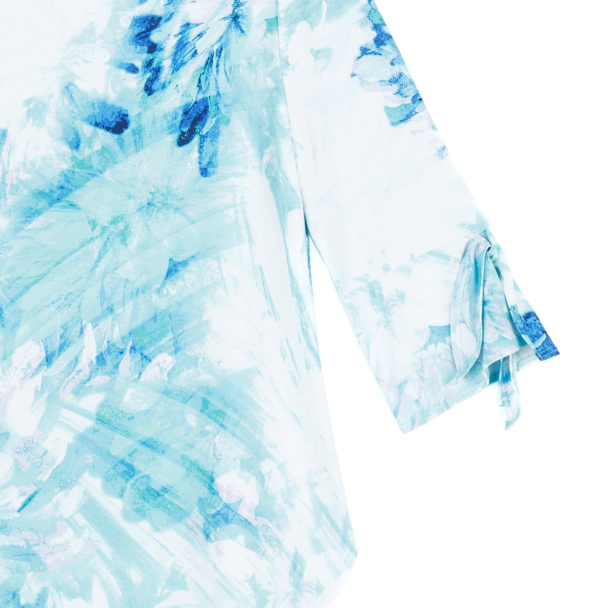 Clara Sunwoo Trusted - Tie Cuff Curved Hem Tunic - Ocean Petal - Final Sale