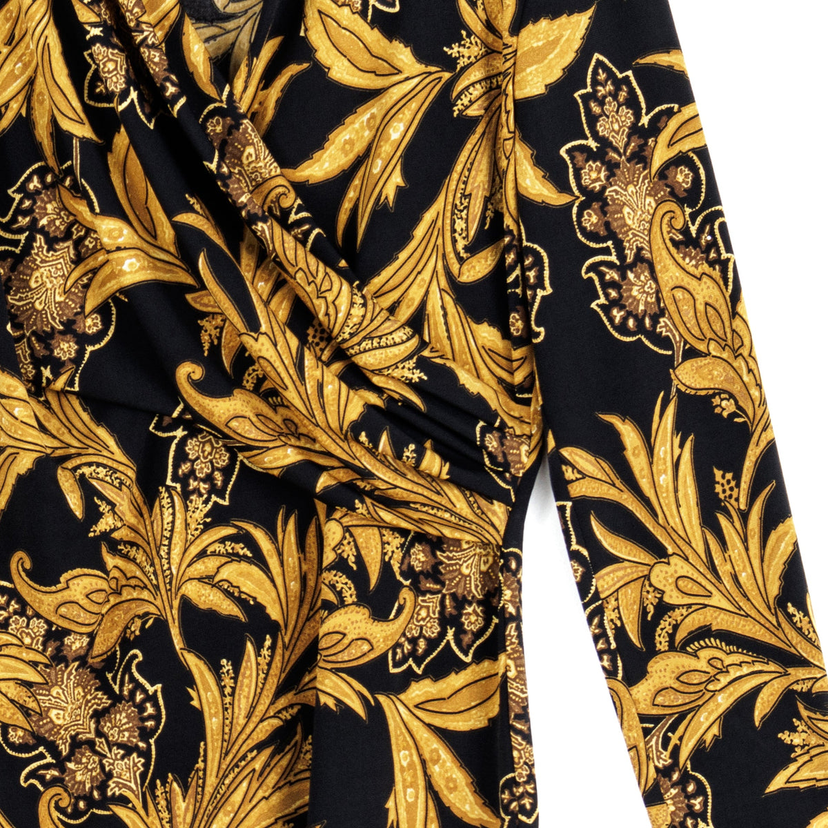 Clara Sunwoo Essential - V-Neck Draped Pleat Top - Baroque Paisley - Final Sale!