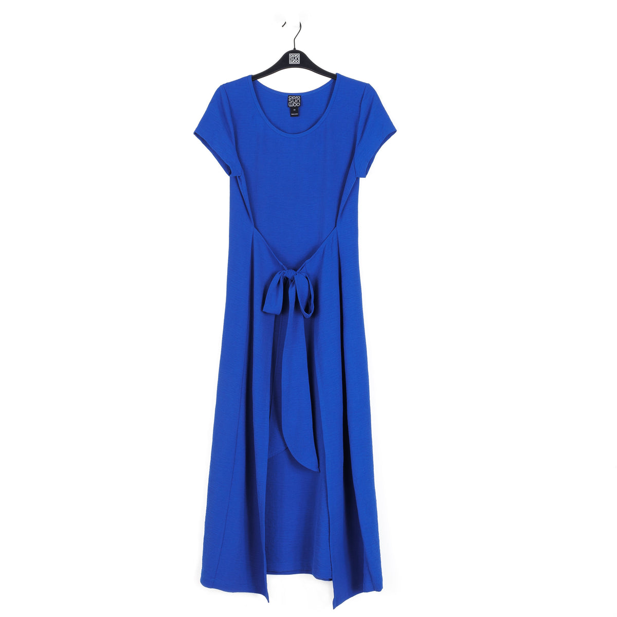 Clara Sunwoo Everyday - Soft Textured Rayon - Tie Wrap Overlay Midi Dress - Cobalt - Final Sale!