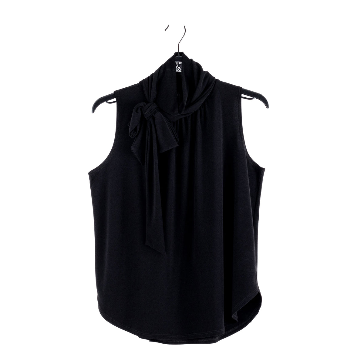 Clara Sunwoo Best Seller - Mock Neck-Tie Detail Top - Black - Final Sale