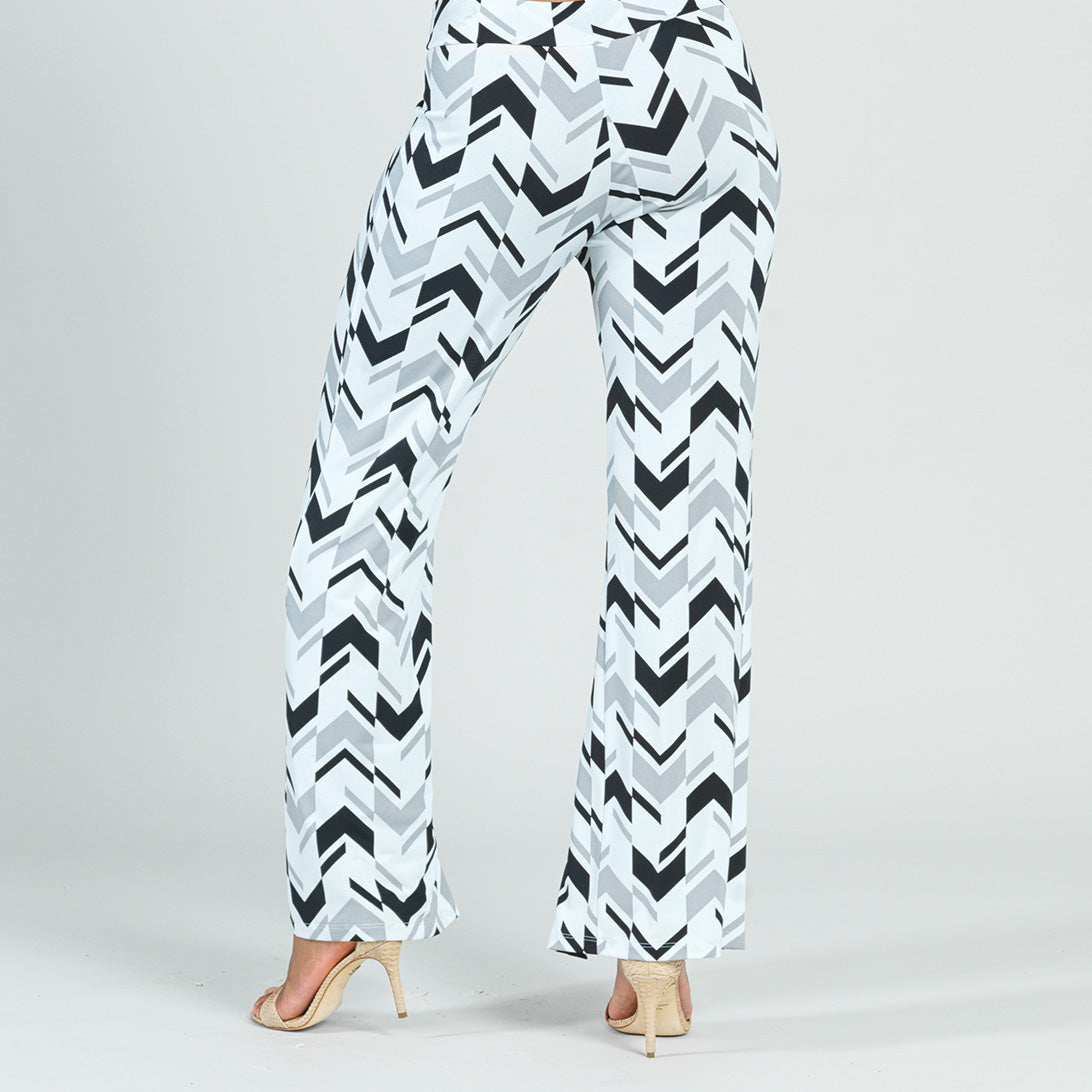 Clara Sunwoo Top Pick - Kick Front High Slit Pant - Chevron Stripe - Final Sale!