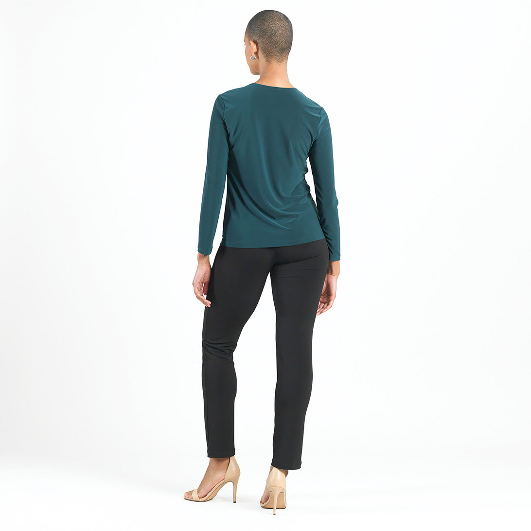 Clara Sunwoo Featured - Signature Crew Neck Top - Hunter Green - Final Sale