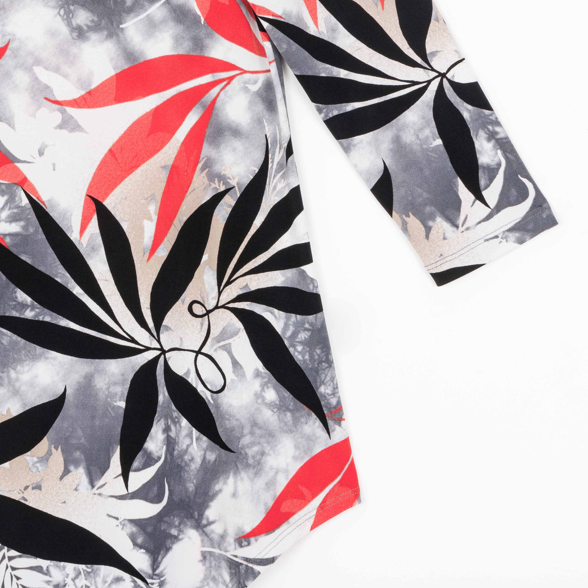 Clara Sunwoo Customer Favorite - Kerchief Angle Hem Tunic - Leaf Scatter - Final Sale!
