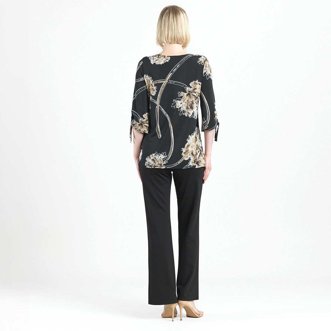Clara Sunwoo Best Seller - Textured Pull-Tie Cuff Tunic - Mum Blossom - Final Sale!