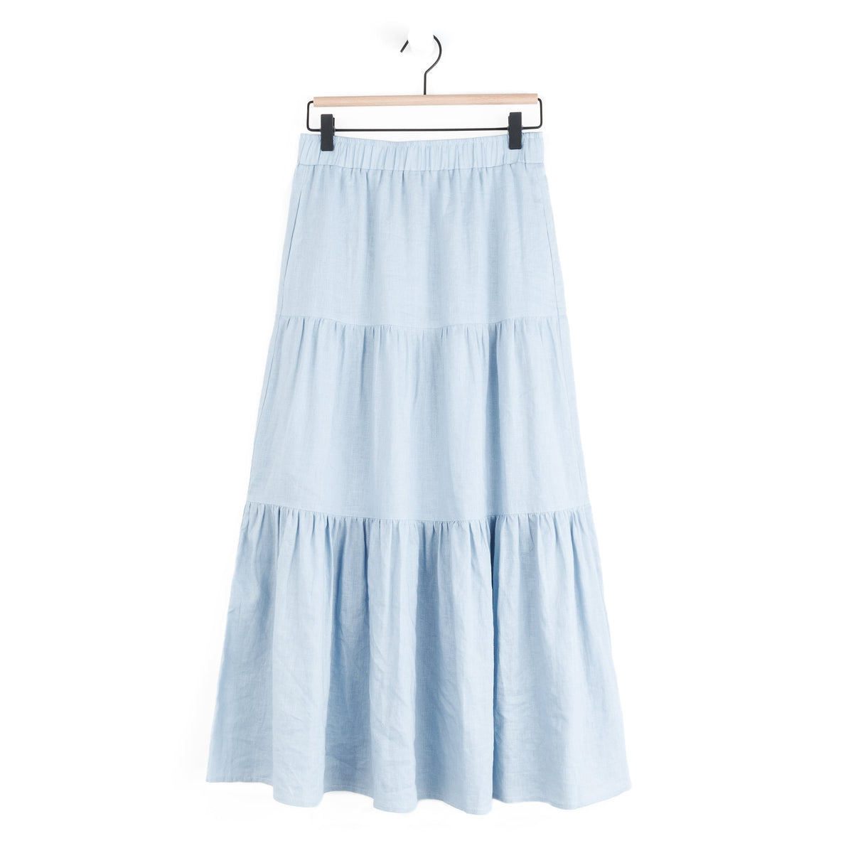 Clara Sunwoo Essential - Soft Cotton - Back Pleat Henley Tank - Powder Blue - Final Sale