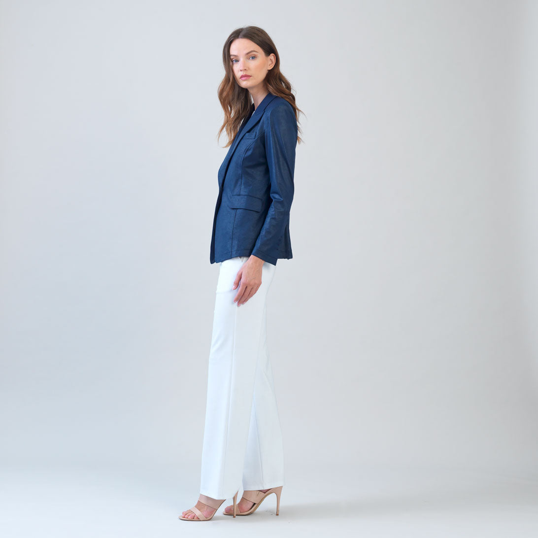 Clara Sunwoo Essential - Liquid Leather™ Signature Pocket Blazer - Navy