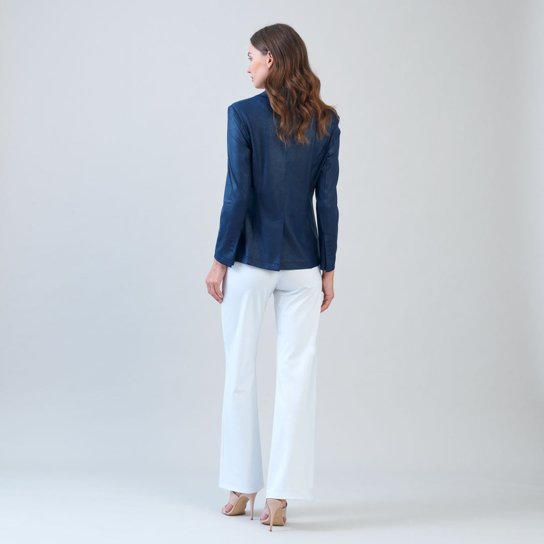 Clara Sunwoo Essential - Liquid Leather™ Signature Pocket Blazer - Navy