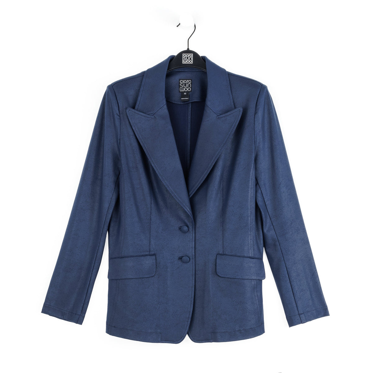 Clara Sunwoo Essential - Liquid Leather™ Signature Pocket Blazer - Navy