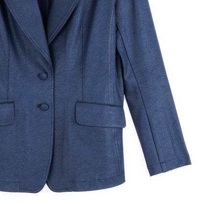 Clara Sunwoo Essential - Liquid Leather™ Signature Pocket Blazer - Navy