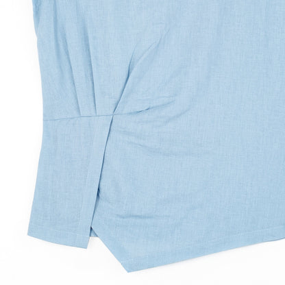 Clara Sunwoo Special Offer - Soft Cotton - Cap Sleeve Stitch Overlay Top - Powder Blue