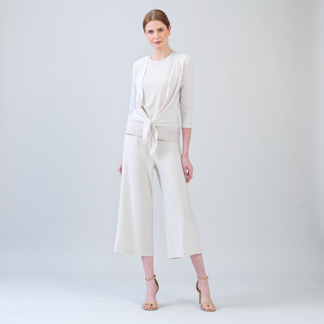 Clara Sunwoo Discount - Modern Tie Front Cardigan - Bone - Limited Sizes