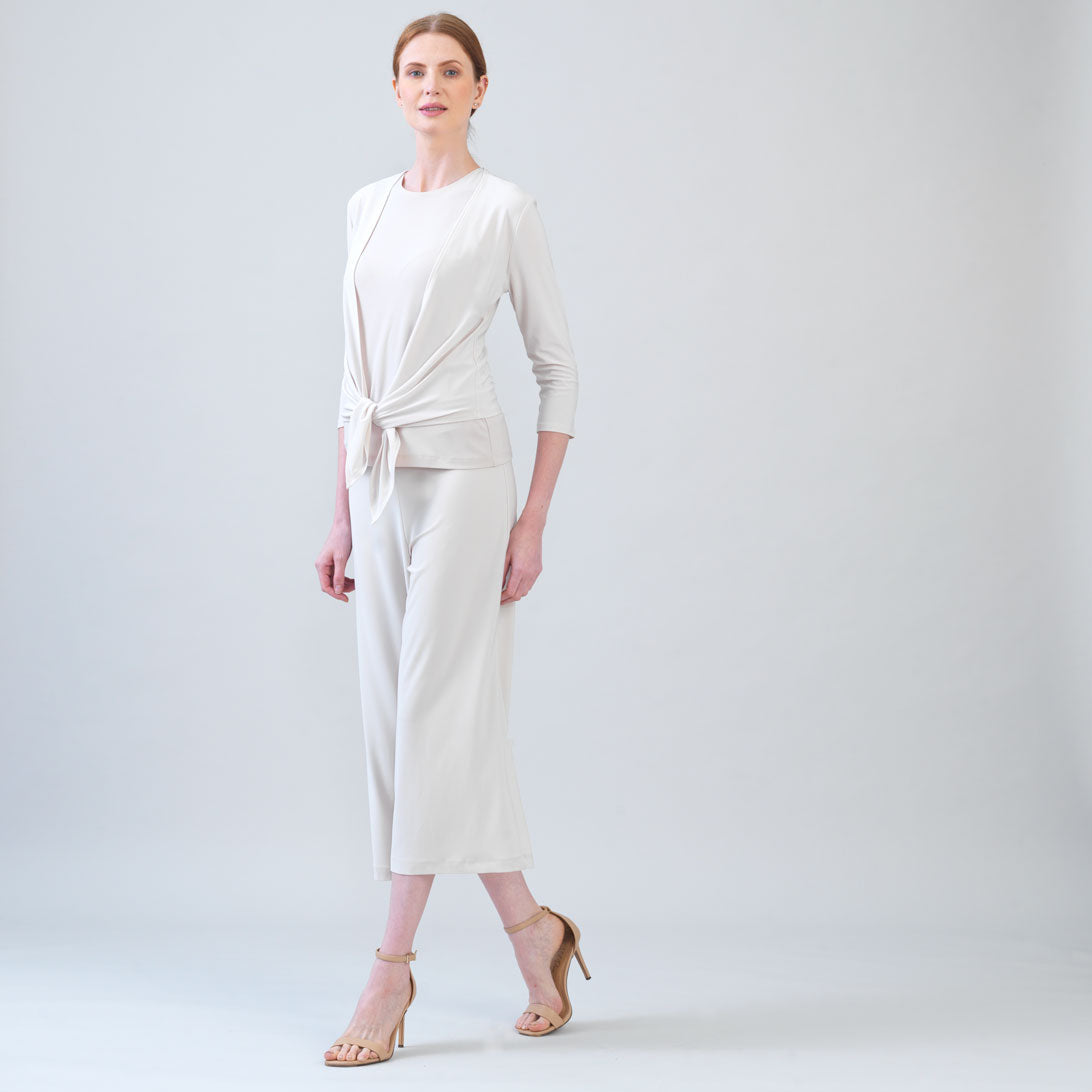 Clara Sunwoo Discount - Modern Tie Front Cardigan - Bone - Limited Sizes