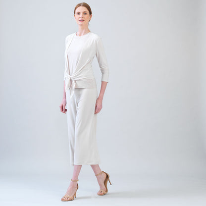 Clara Sunwoo Discount - Modern Tie Front Cardigan - Bone - Limited Sizes