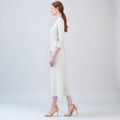 Clara Sunwoo Discount - Modern Tie Front Cardigan - Bone - Limited Sizes