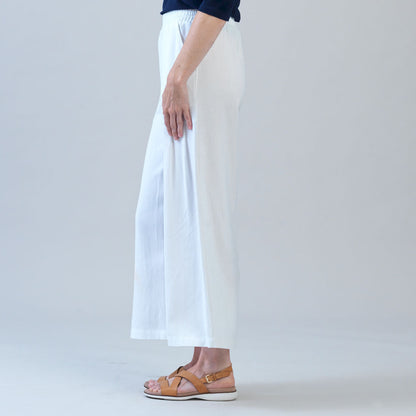 Clara Sunwoo Best Price - Soft Cotton - Pleated Wide Leg Ankle Pant - White - Final Sale