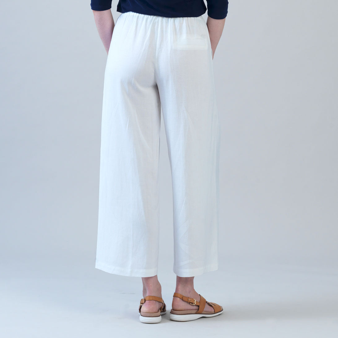 Clara Sunwoo Best Price - Soft Cotton - Pleated Wide Leg Ankle Pant - White - Final Sale
