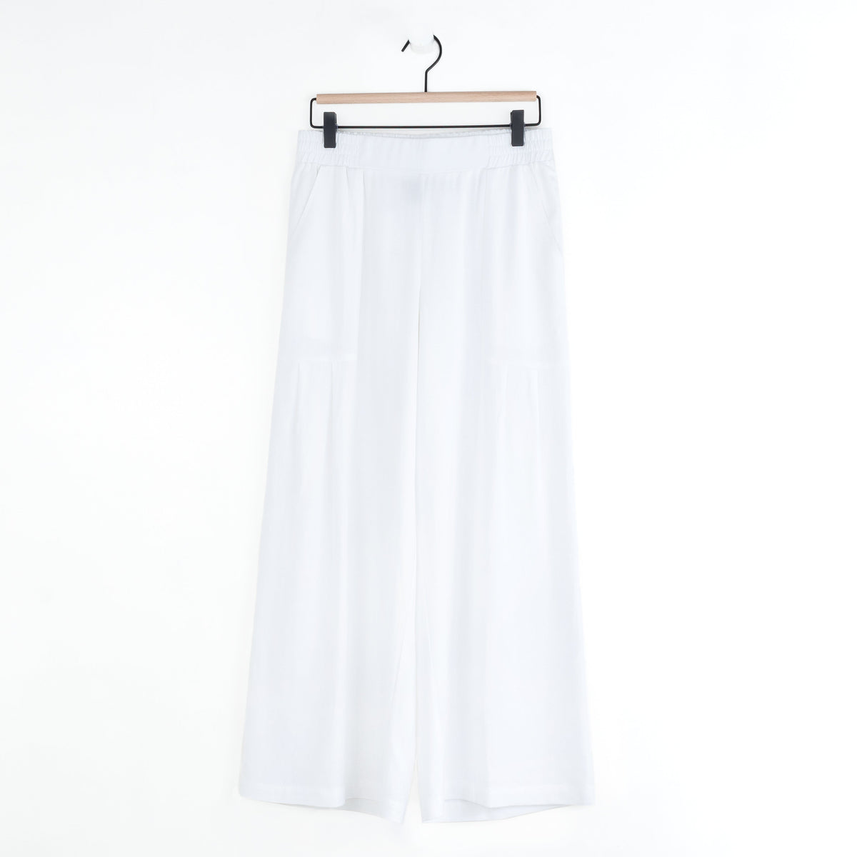 Clara Sunwoo Best Price - Soft Cotton - Pleated Wide Leg Ankle Pant - White - Final Sale