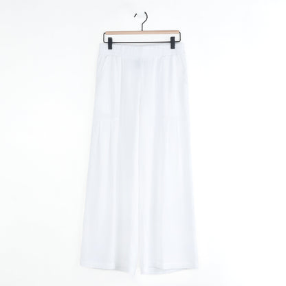 Clara Sunwoo Best Price - Soft Cotton - Pleated Wide Leg Ankle Pant - White - Final Sale