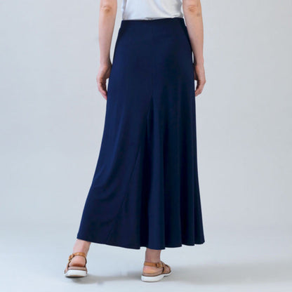Clara Sunwoo Recommended - Cascade Drape Hi-Low Maxi Skirt - Navy