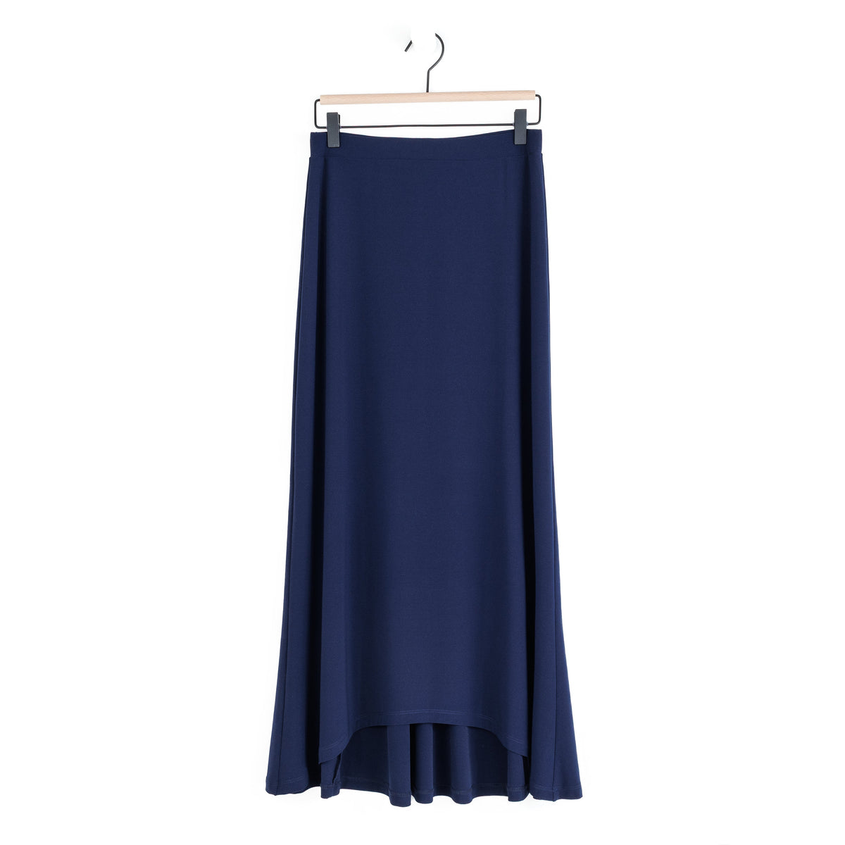 Clara Sunwoo Recommended - Cascade Drape Hi-Low Maxi Skirt - Navy
