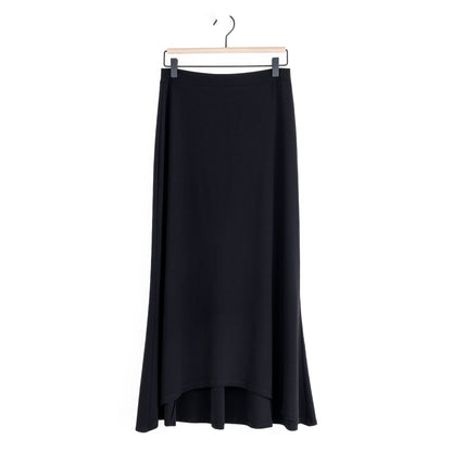 Clara Sunwoo Best Seller - Cascade Drape Hi-Low Maxi Skirt - Black
