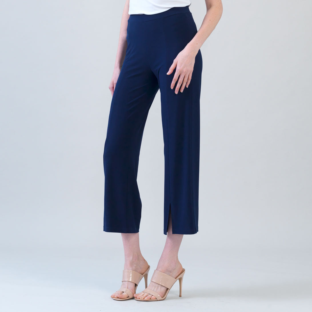 Clara Sunwoo Everyday - Relaxed Kick Front Slit Ankle Pant - Navy