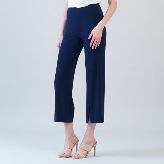 Clara Sunwoo Everyday - Relaxed Kick Front Slit Ankle Pant - Navy
